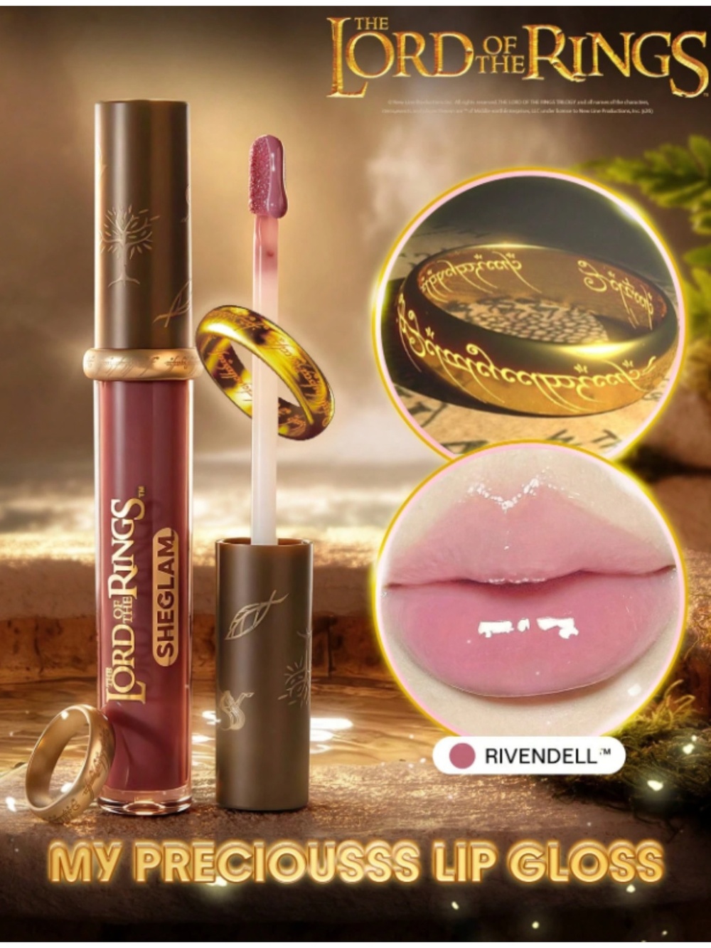 SHEGLAM Lord of the Rings My Preciousss Lip Gloss Rivendell Pink Makeup